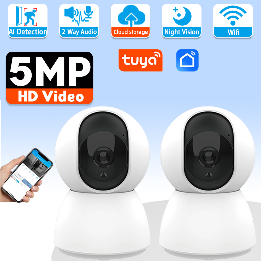 Smart Home Battery Camera Ezviz - 5MP 미니 실내 양방향 오디오 투야