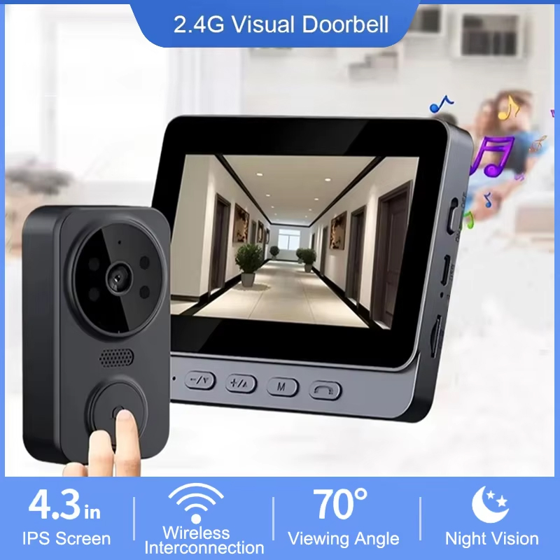 Smart Home Video Doorbell Enhanced Security With Smart Doorbell - 4.3인치 WiFi 무선 비디오 초인종 양방향