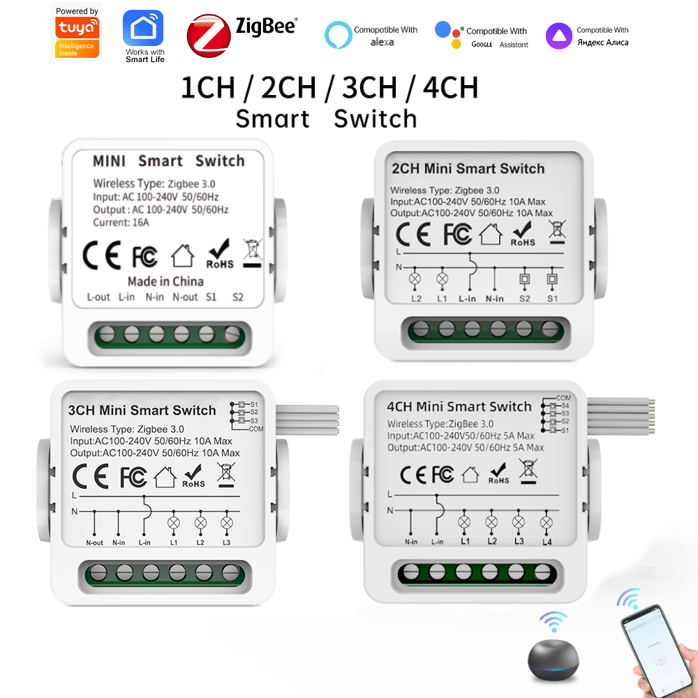 Smart Home Lighting Control - Tuya Zigbee 3.0 스마트 스위치 1/2/3/4-웨이