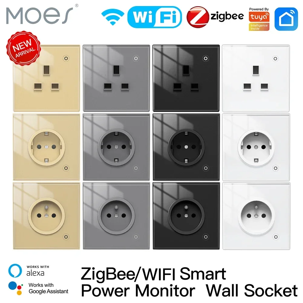 Moes ZigBee 벽 소켓 와이파이 스마트 유리 패 - Smart Wall Socket 리뷰 및 가격