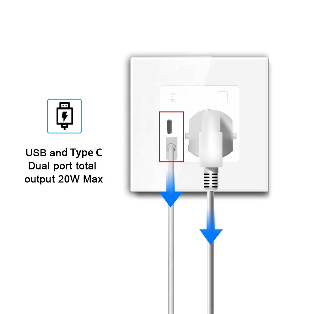 신형 스마트 홈 벽면 콘센트 EU US 고속 충전 스마 - Smart Wall Socket 리뷰 및 가격