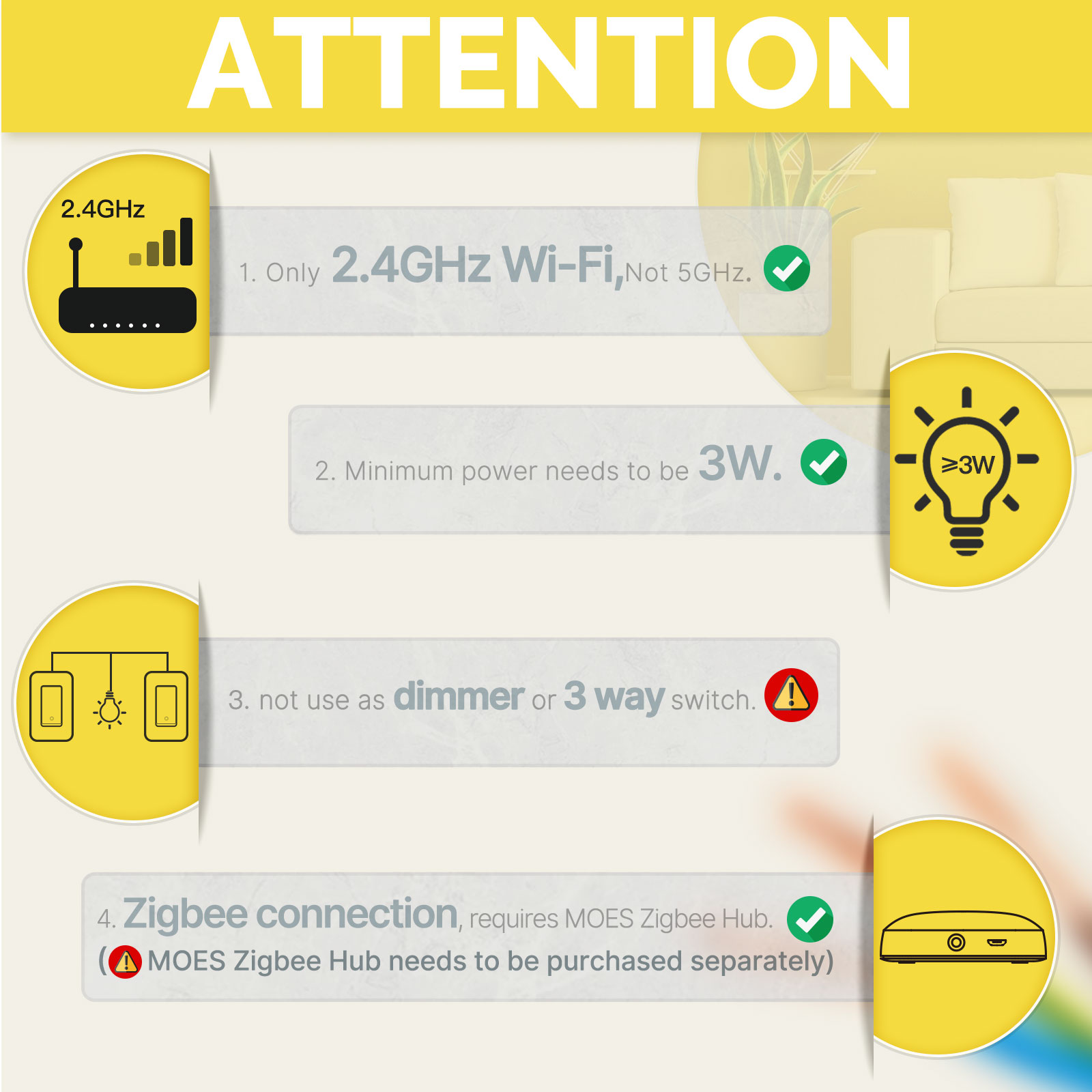 MOES 미국 표준 Zigbee 스마트 라이트 스위치  - Smart Home Lighting Control 리뷰 및 가격
