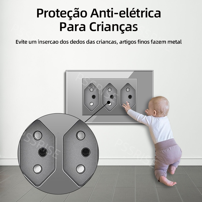 PSSRISE 그레이 글래스 풀패들 브라질 USB 타입 - Smart Wall Socket 리뷰 및 가격