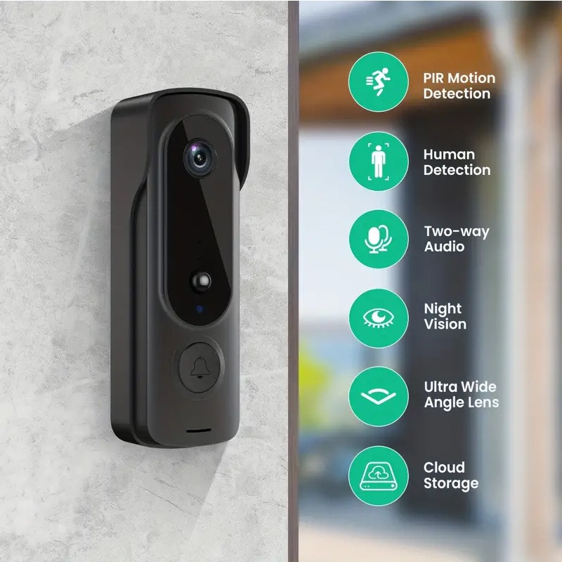 야외 무선 초인종 태양광 커버 1080P 비디오 인터콤 - Smart Home Video Doorbell Enhanced Security With Smart Doorbell 리뷰 및 가격