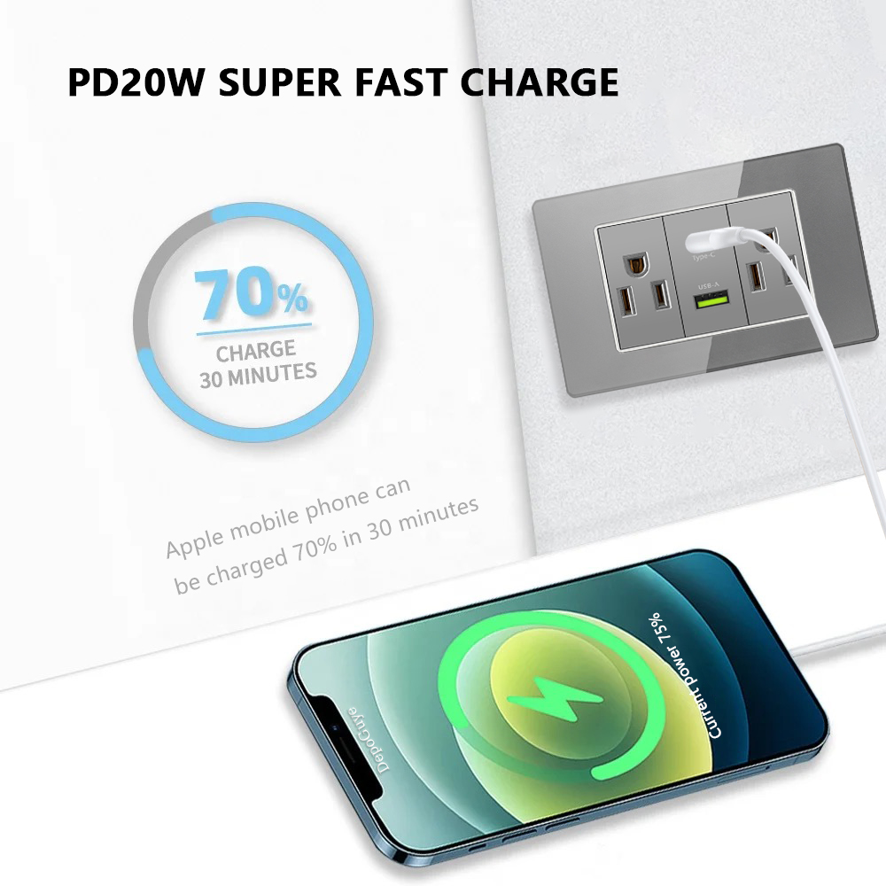 그레이 강화유리 미국식 USB 타입-C 20W 스마트  - Smart Wall Socket 리뷰 및 가격