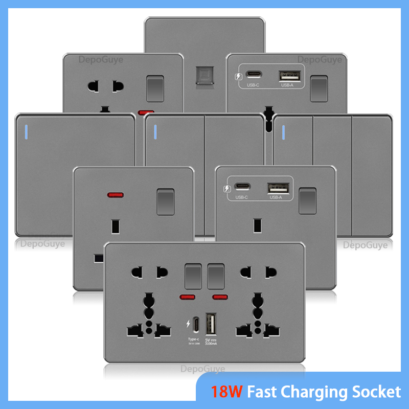 영국 13A USB Type-c 18W 빠른 충전 벽  - Smart Wall Socket 리뷰 및 가격