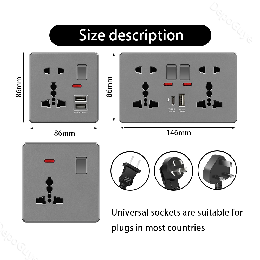 영국 13A USB Type-c 18W 빠른 충전 벽  - Smart Wall Socket 리뷰 및 가격