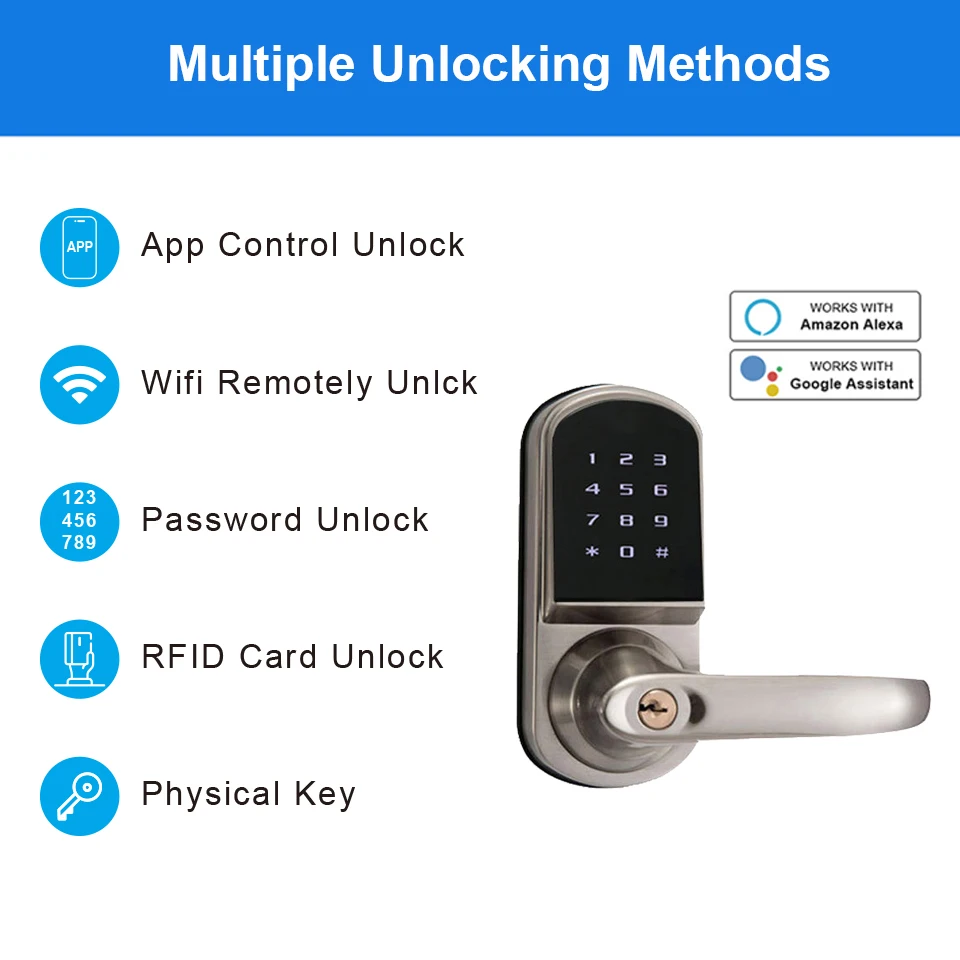 TTlock 앱 터치 키패드가 있는 아연 합금 스마트  - Airbnb Smart Home 리뷰 및 가격