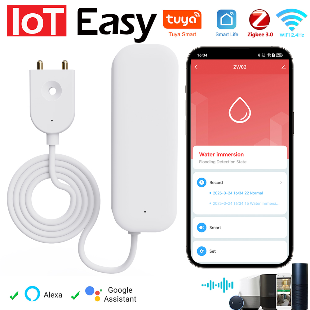 Tuya WiFi ZigBee 워터 센서 누출 경보 홍 - Smart Home Iot 리뷰 및 가격