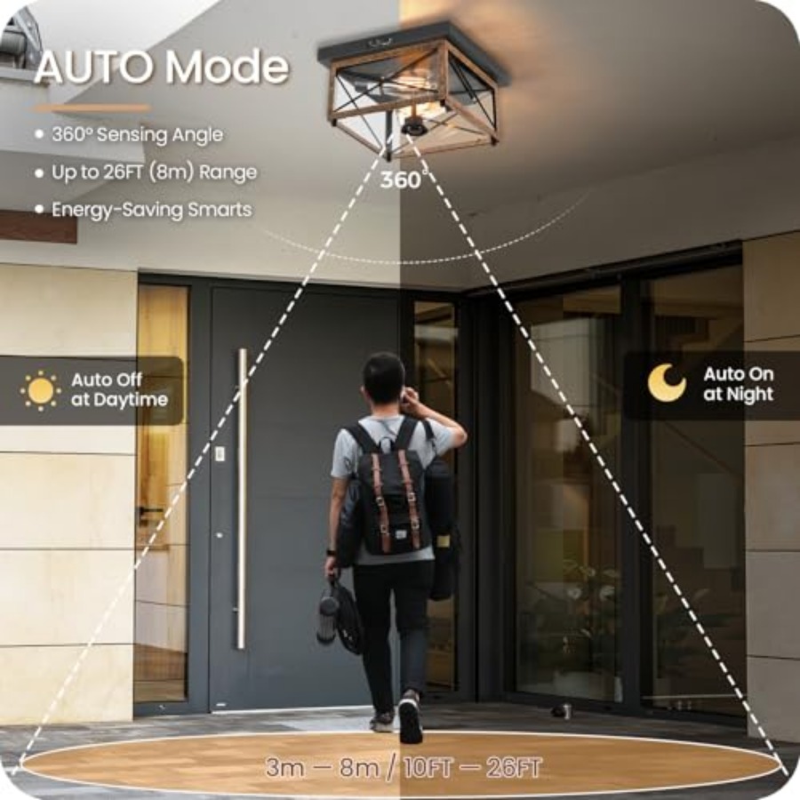 모션 센서가 있는 실외 천장 조명, 플러시 마운트 현관 - Motion Sensor Light 리뷰 및 가격