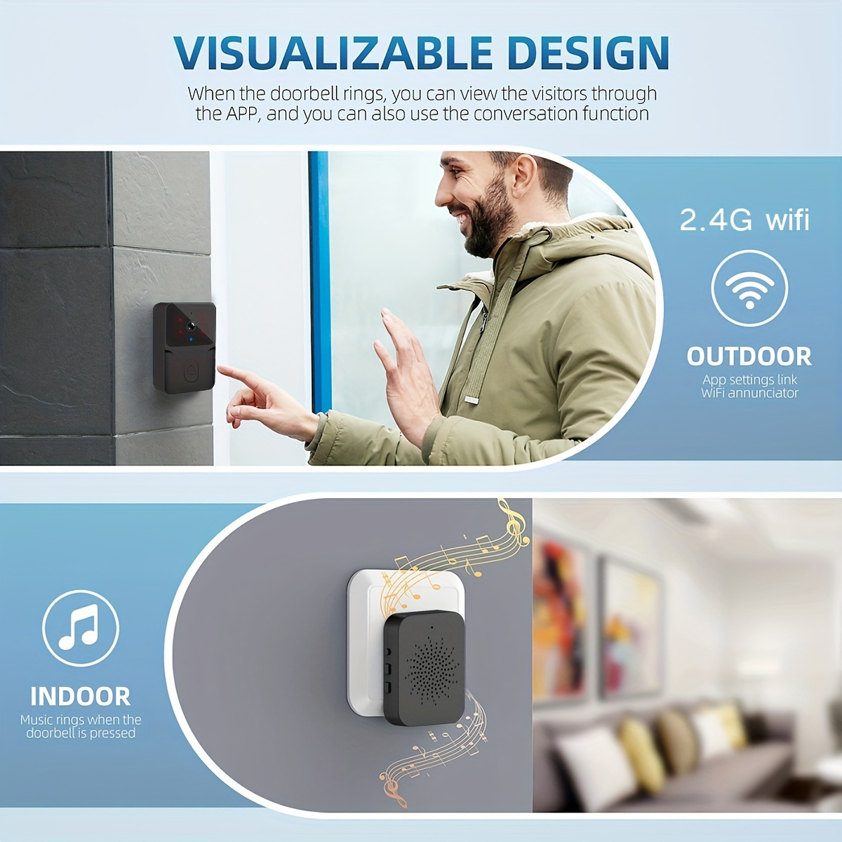 Tuya 무선 스마트 비디오 초인종, 2.4G WiFi - Smart Home Video Doorbell Enhanced Security With Smart Doorbell 리뷰 및 가격